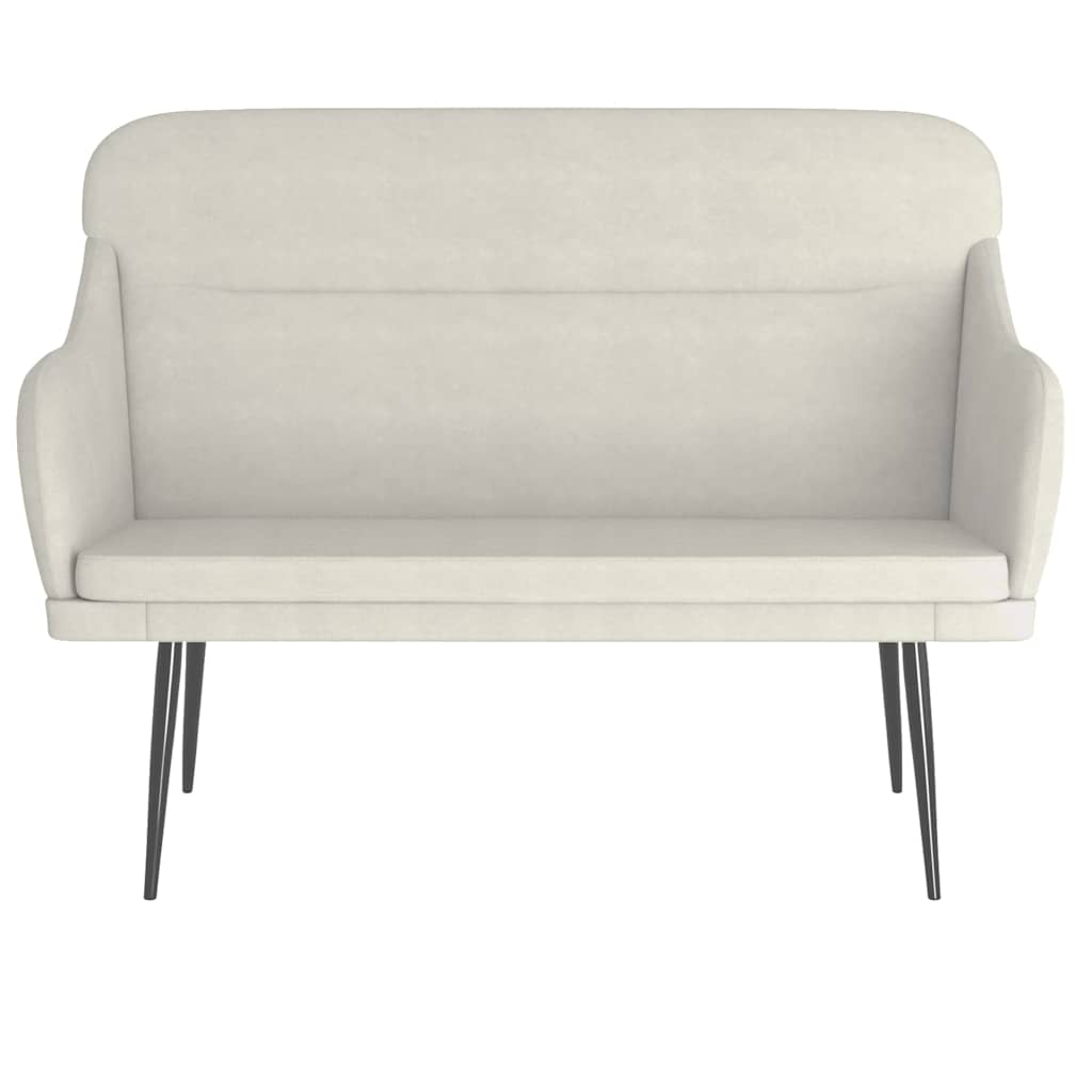 bænk 110x76x80 cm velour cremefarvet