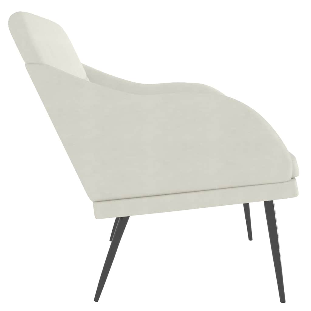 bænk 110x76x80 cm velour cremefarvet