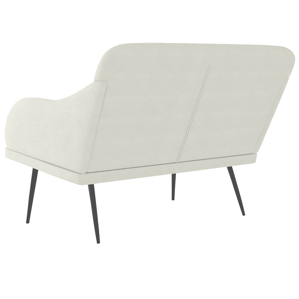 bænk 110x76x80 cm velour cremefarvet