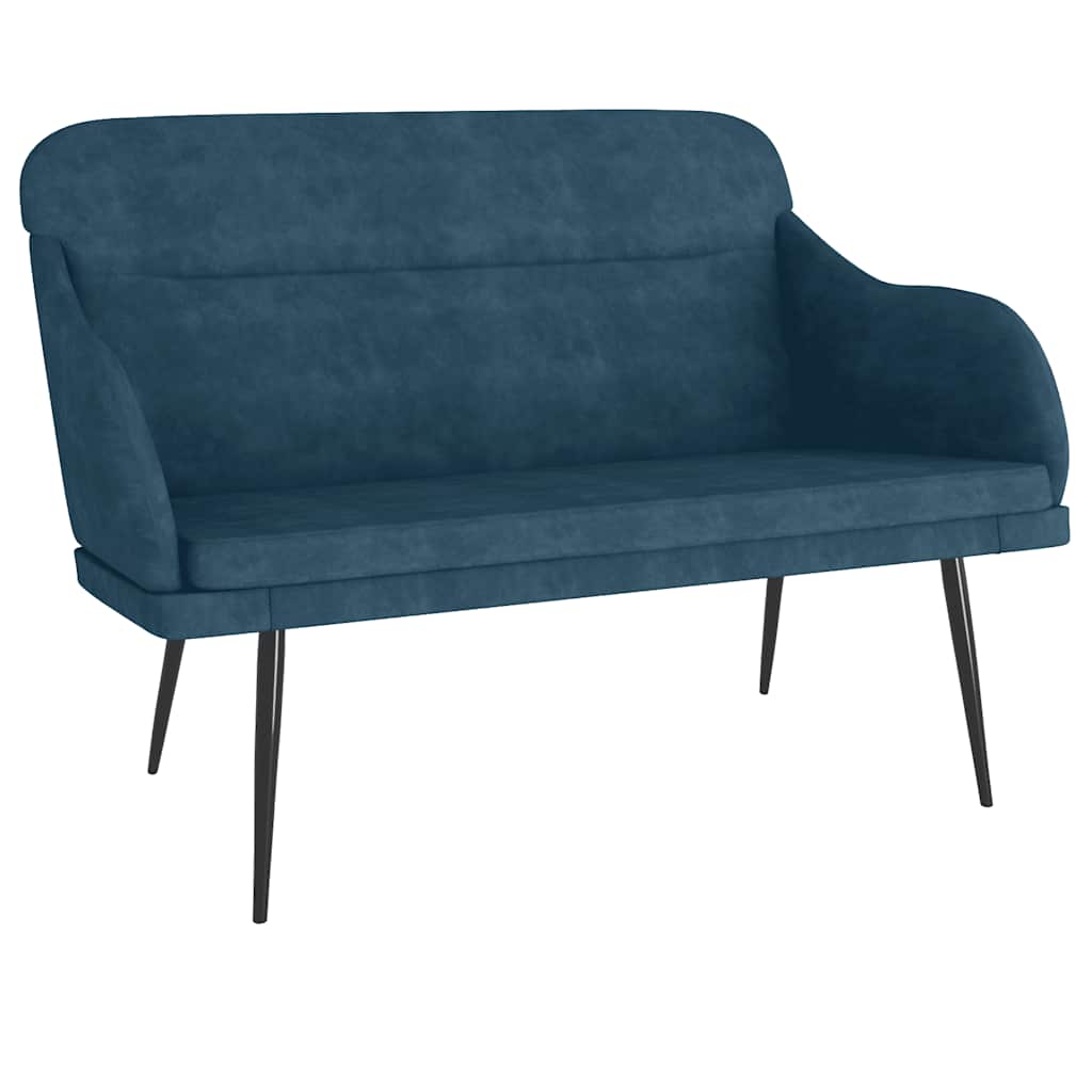 bænk 110x76x80 cm velour blå