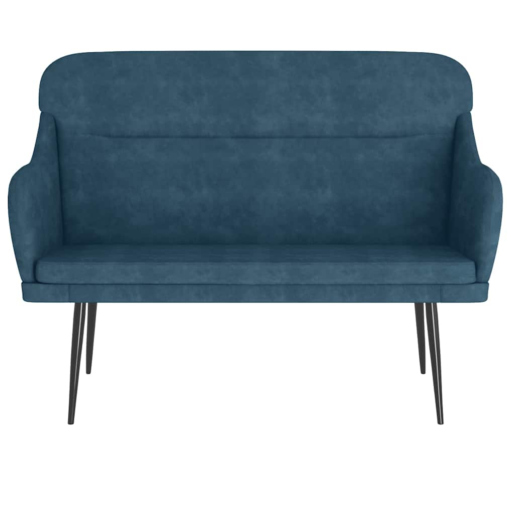 bænk 110x76x80 cm velour blå