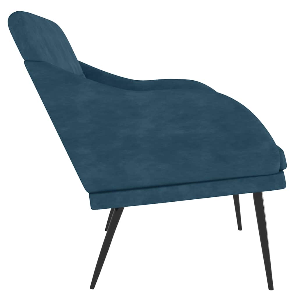 bænk 110x76x80 cm velour blå