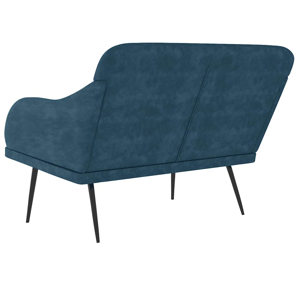 bænk 110x76x80 cm velour blå