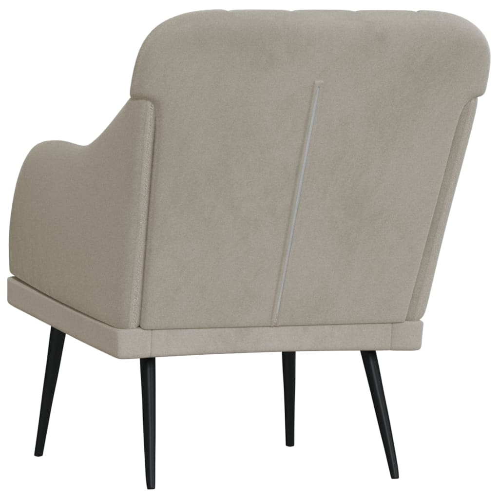 lænestol 63x76x80 cm velour lysegrå