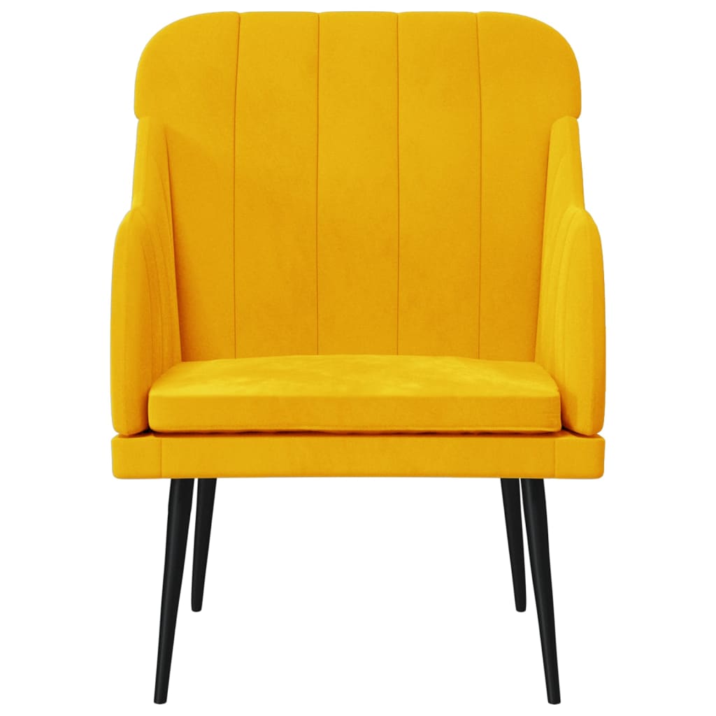 lænestol 63x76x80 cm velour gul
