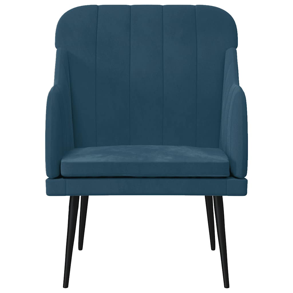 lænestol 63x76x80 cm velour blå