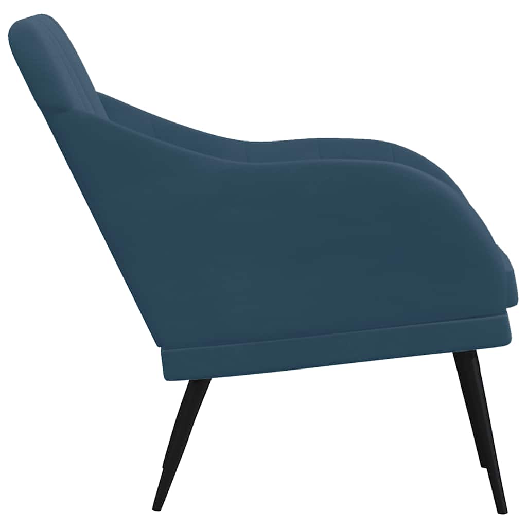 lænestol 63x76x80 cm velour blå