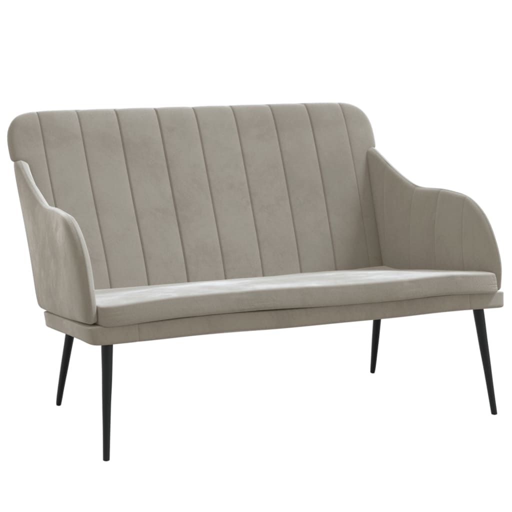 bænk 110x76x80 cm velour lysegrå