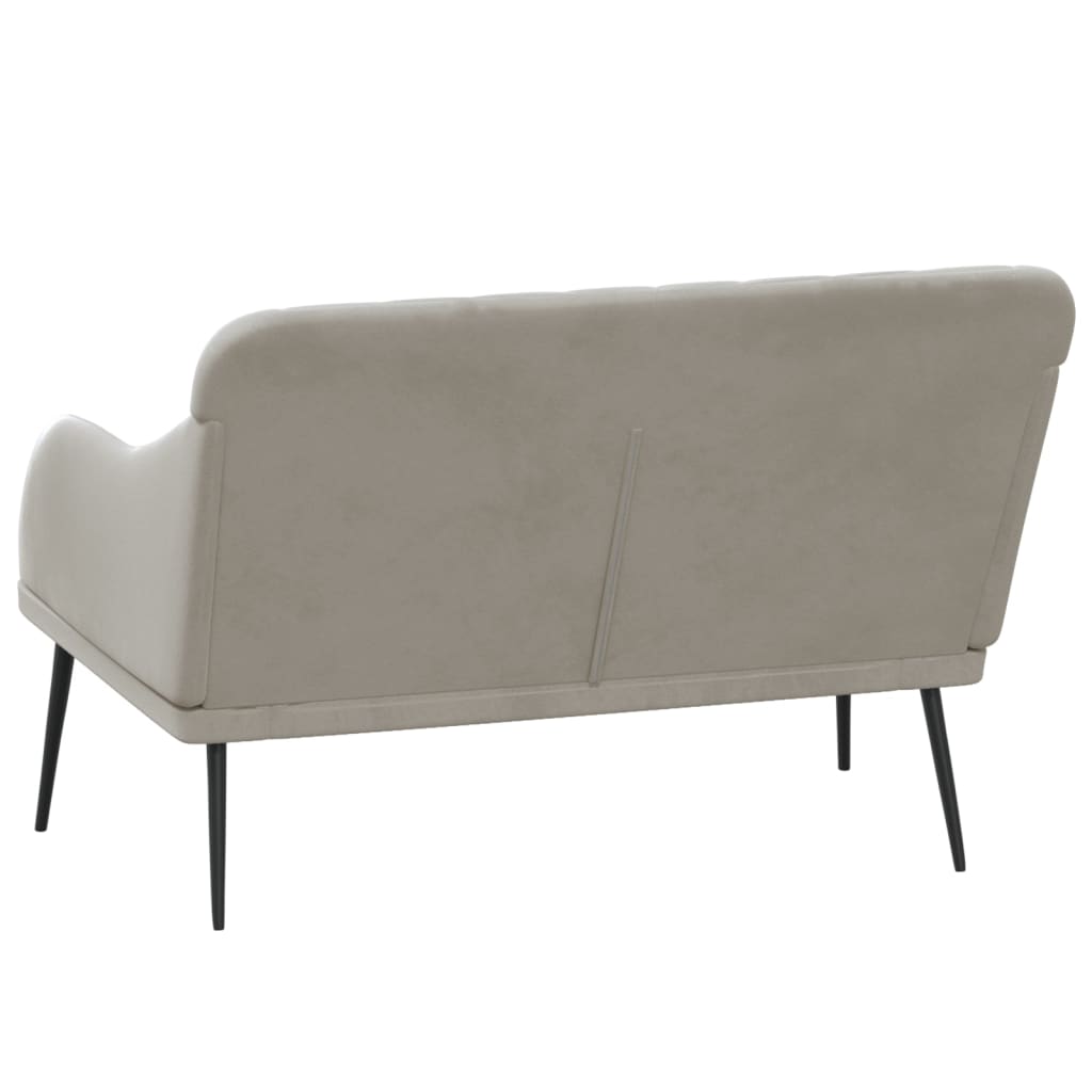 bænk 110x76x80 cm velour lysegrå