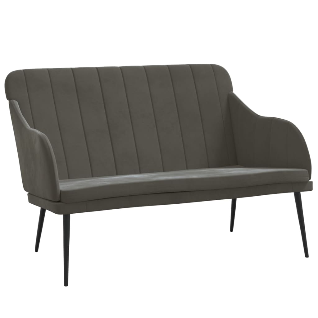 bænk 110x76x80 cm velour mørkegrå