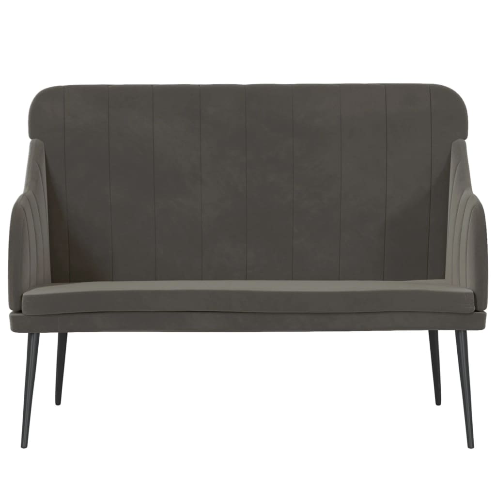 bænk 110x76x80 cm velour mørkegrå