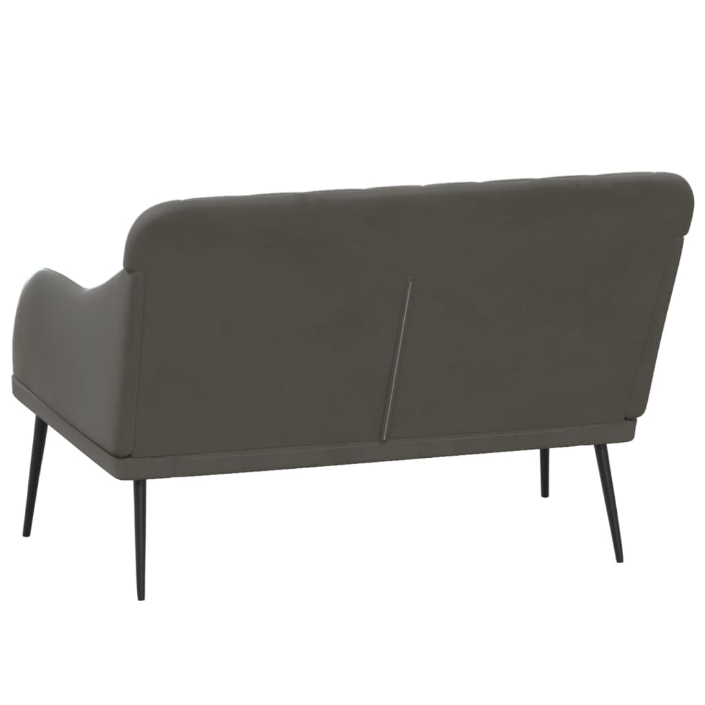 bænk 110x76x80 cm velour mørkegrå