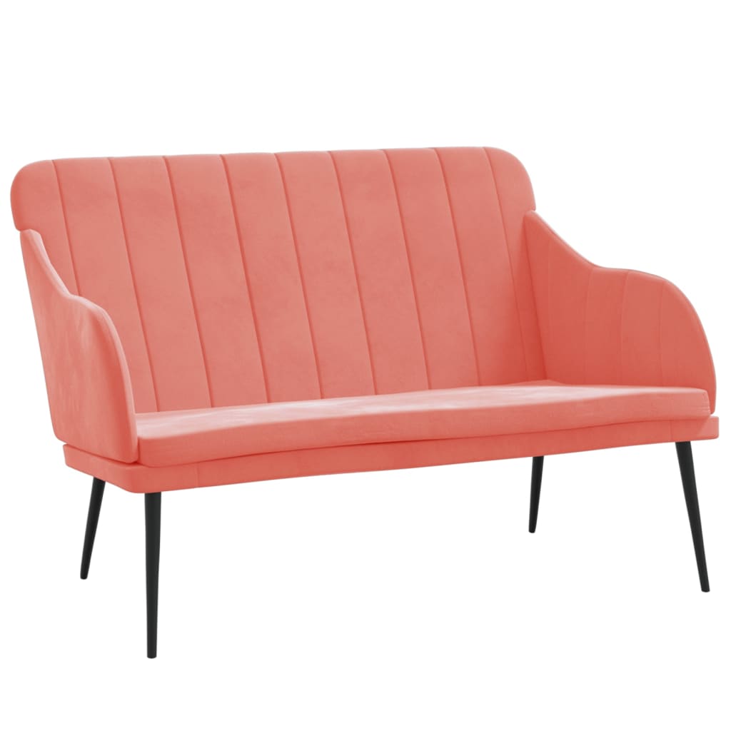 bænk 110x76x80 cm velour Lyserød