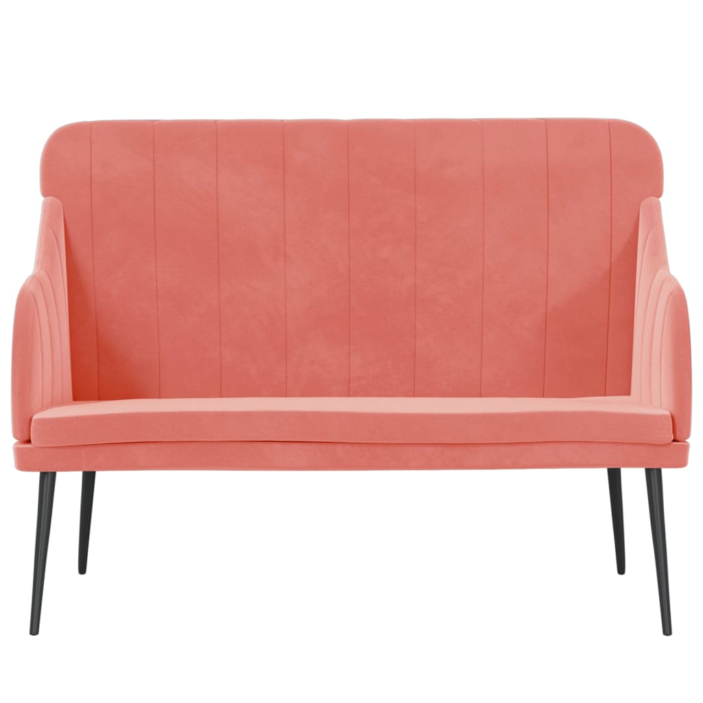 bænk 110x76x80 cm velour Lyserød