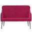 bænk 110x76x80 cm velour vinrød