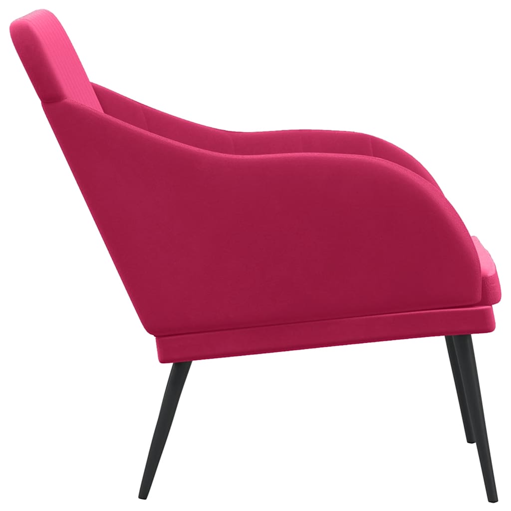 bænk 110x76x80 cm velour vinrød