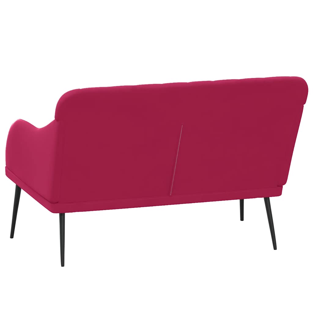 bænk 110x76x80 cm velour vinrød
