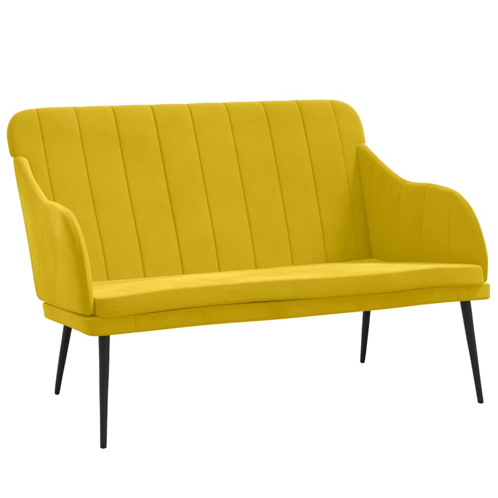 bænk 110x76x80 cm velour gul