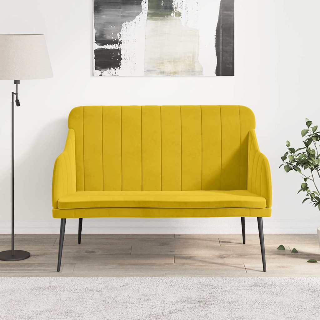 bænk 110x76x80 cm velour gul