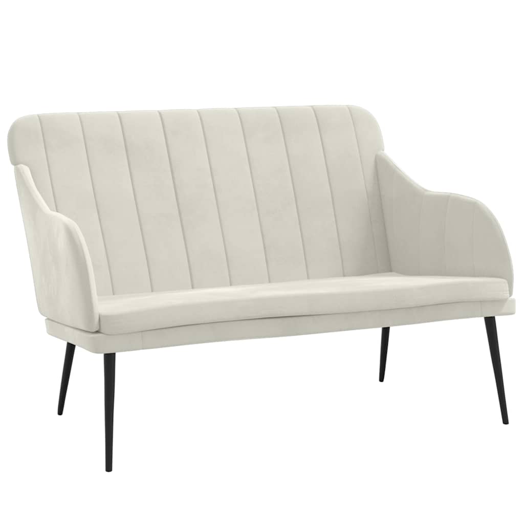 bænk 110x76x80 cm velour cremefarvet