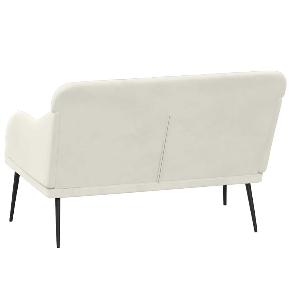 bænk 110x76x80 cm velour cremefarvet