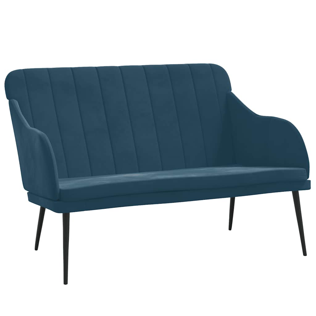 bænk 110x76x80 cm velour blå