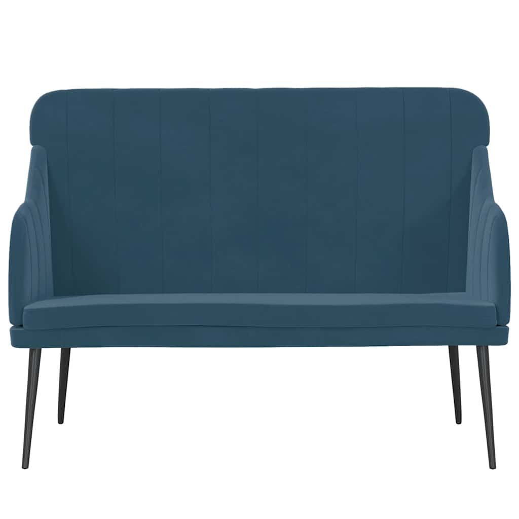 bænk 110x76x80 cm velour blå
