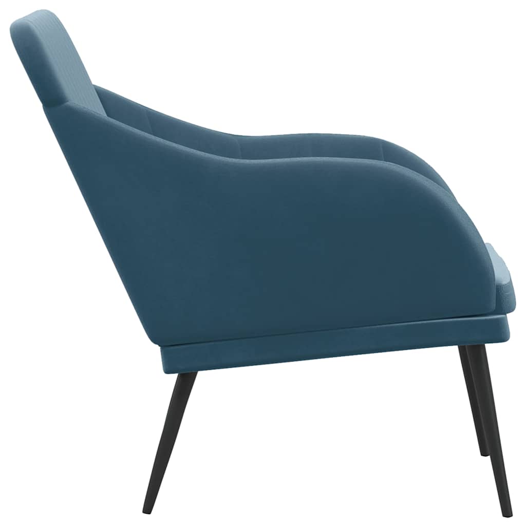 bænk 110x76x80 cm velour blå