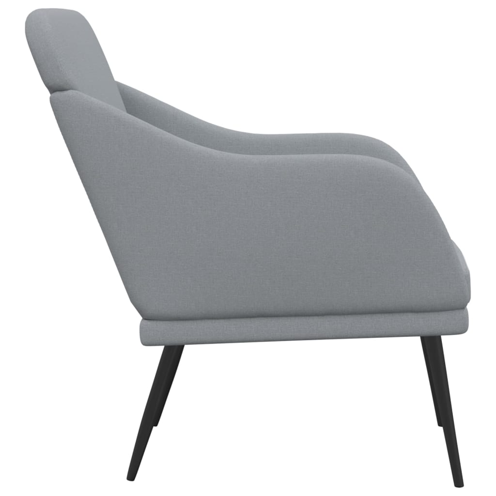lænestol 63x76x80 cm stof lysegrå