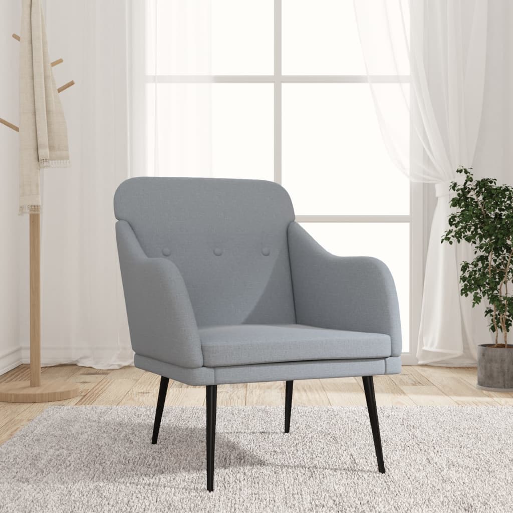 lænestol 63x76x80 cm stof lysegrå