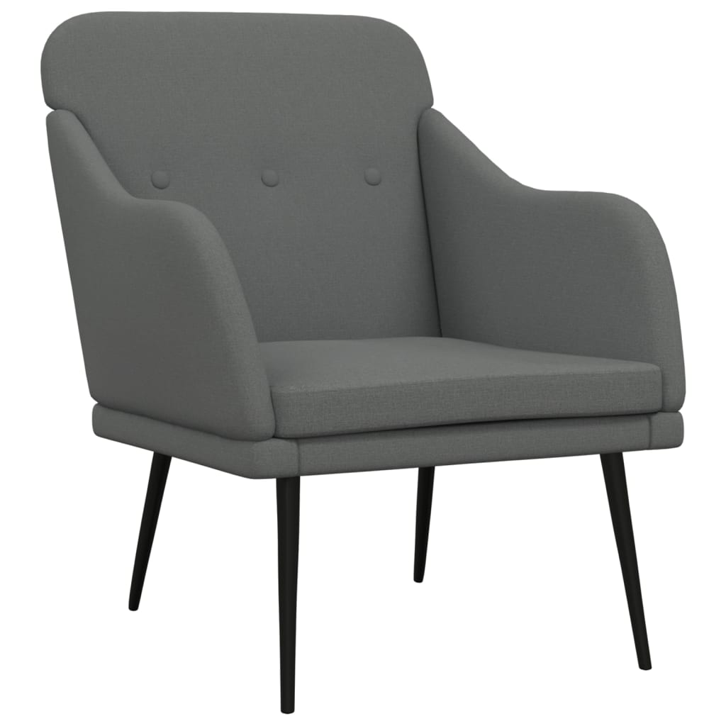 lænestol 63x76x80 cm stof mørkegrå