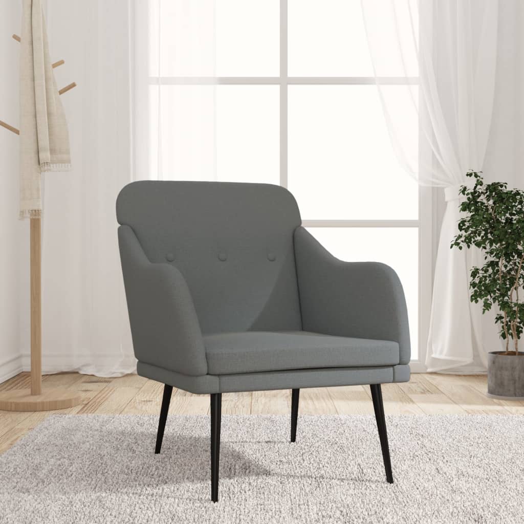 lænestol 63x76x80 cm stof mørkegrå
