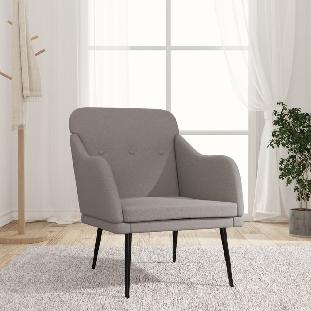 lænestol 63x76x80 cm stof gråbrun