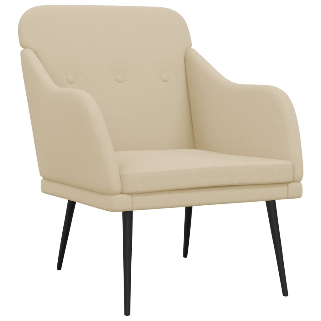 lænestol 63x76x80 cm stof cremefarvet