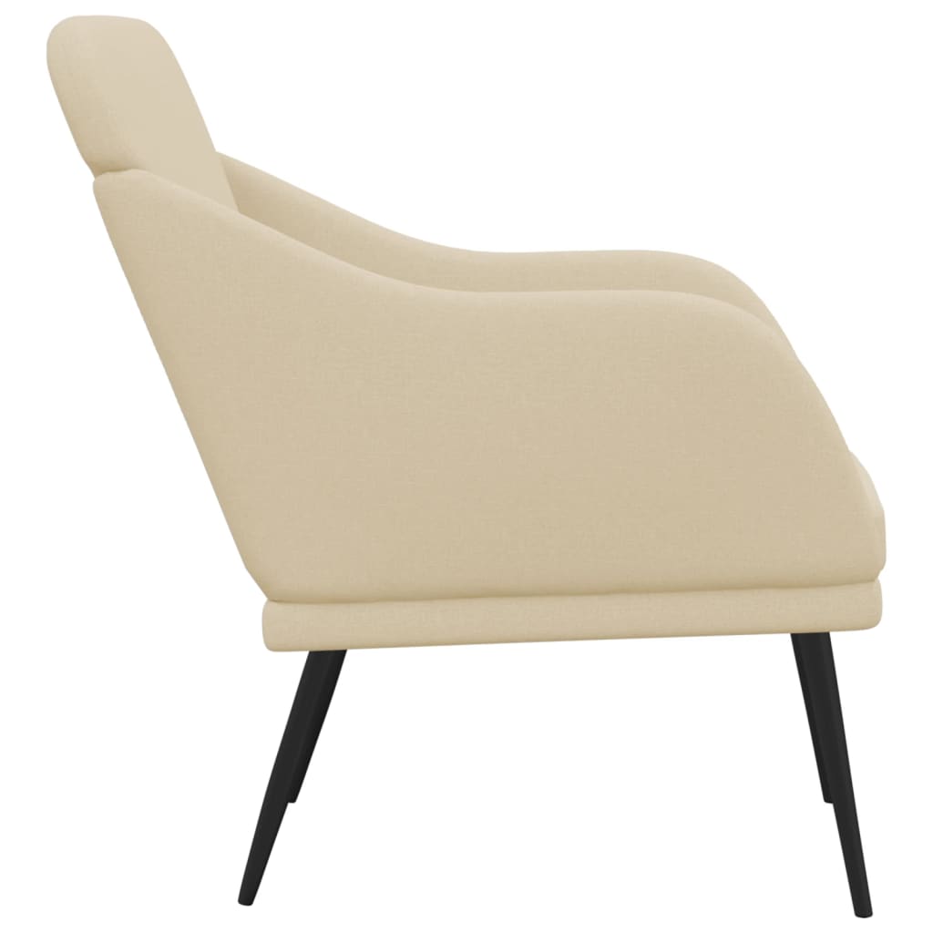 lænestol 63x76x80 cm stof cremefarvet