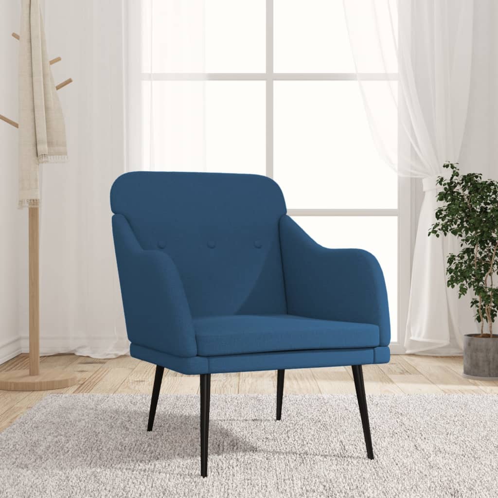 lænestol 63x76x80 cm stof blå