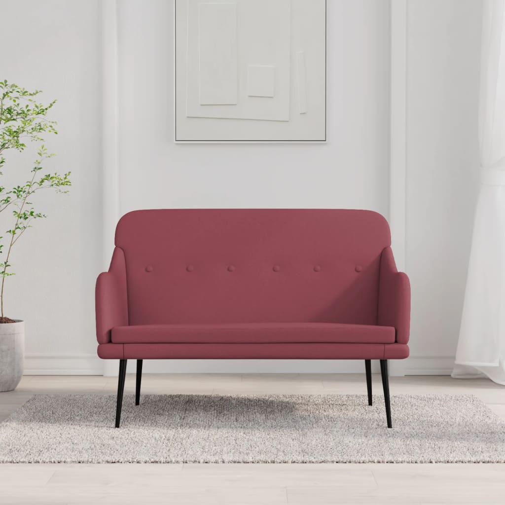 bænk 110x76x80 cm stof vinrød