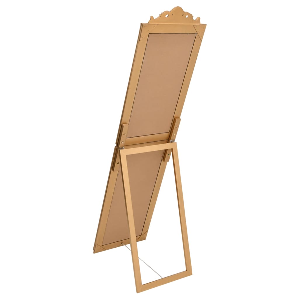 fritstående spejl 45x180 cm guldfarvet