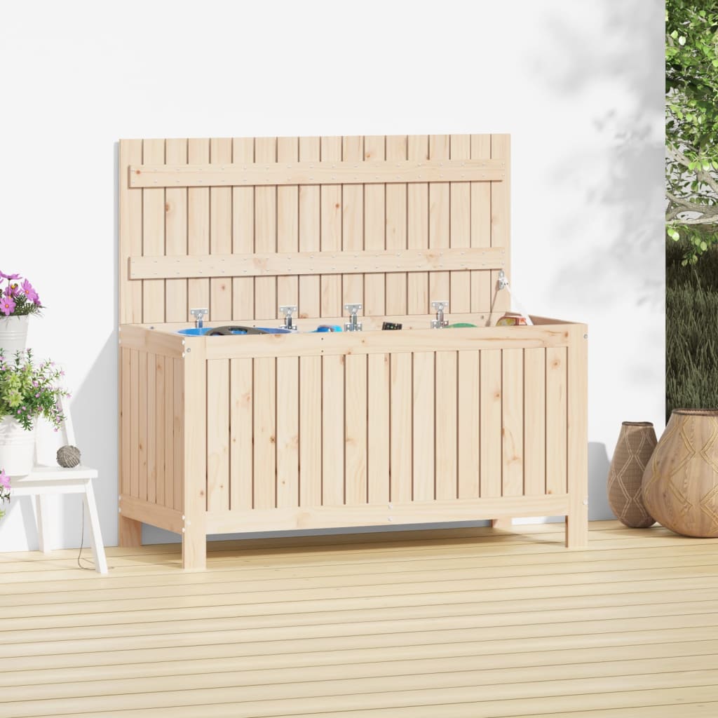 opbevaringskasse til haven 115x49x60 cm massivt fyrretræ