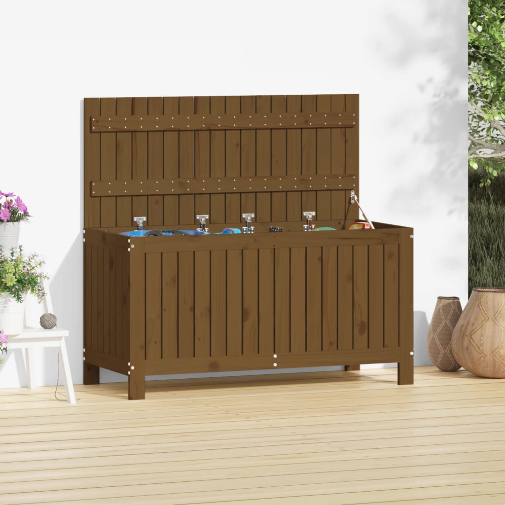 havekasse 115x49x60 cm massivt fyrretræ gyldenbrun