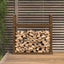 brændestativ 110x35x108,5 cm massivt fyrretræ gyldenbrun