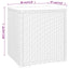 sidebord 40x37x40,5 cm polyrattan og hærdet glas grå