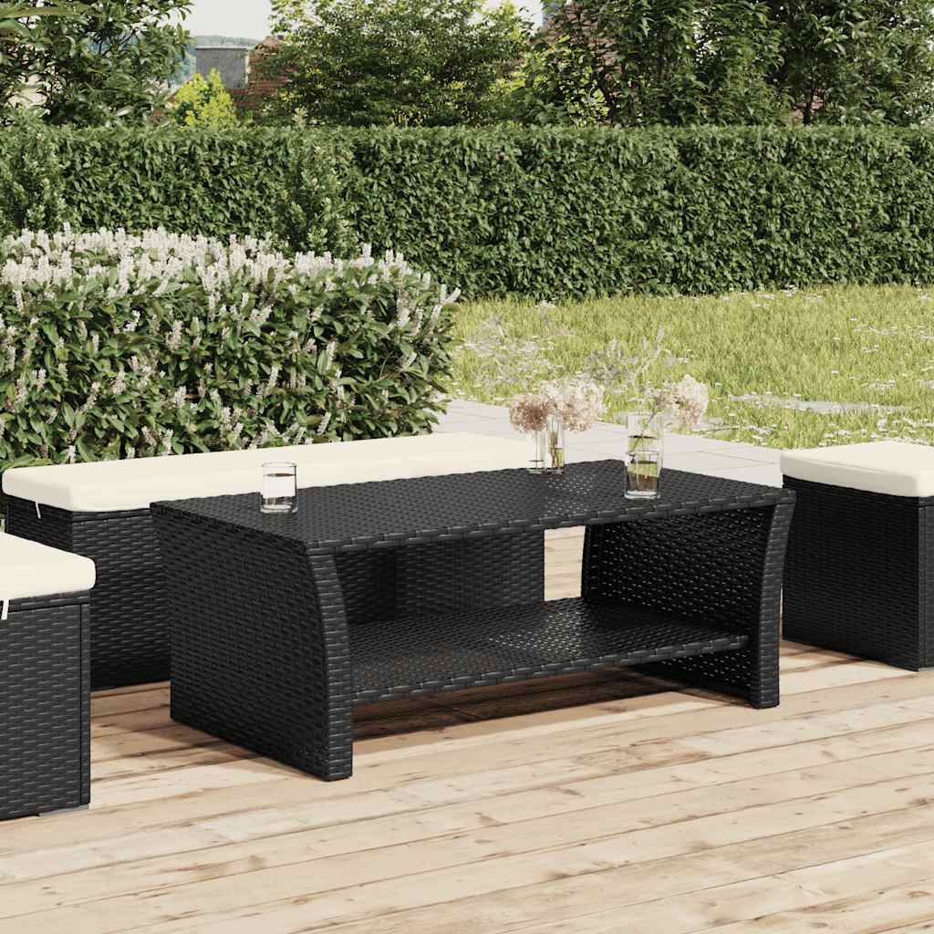 sofabord 100x50x40 cm polyrattan sort