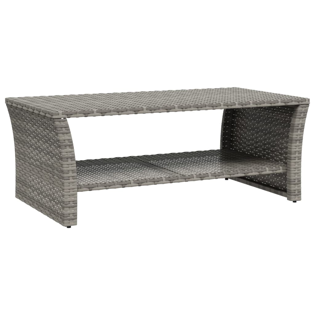 sofabord 100x50x40 cm polyrattan grå