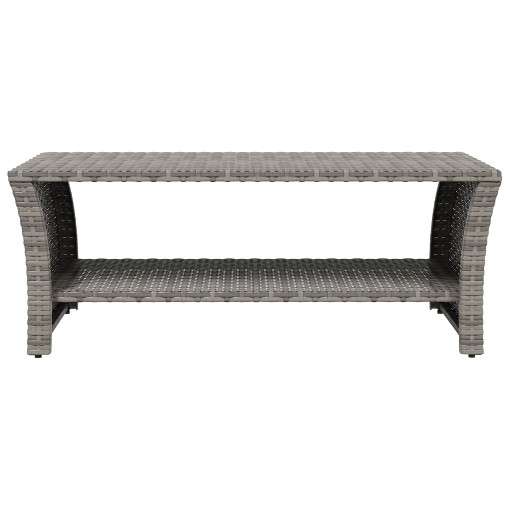 sofabord 100x50x40 cm polyrattan grå
