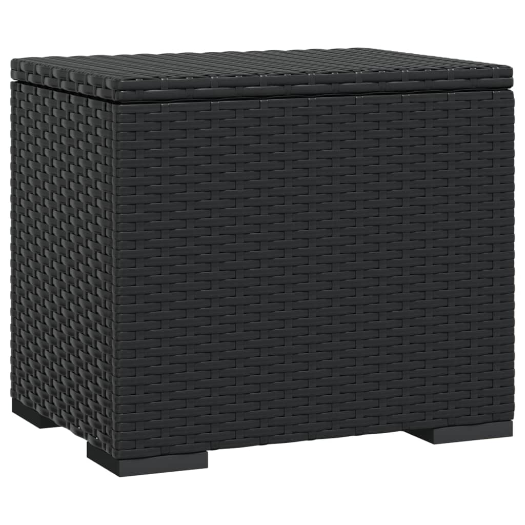 ottomaner med hynder 2 stk. 40x30x40 cm polyrattan sort