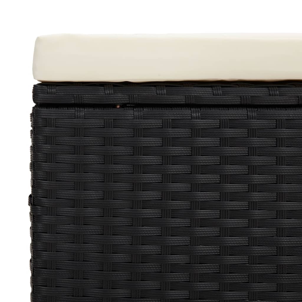 ottomaner med hynder 2 stk. 40x30x40 cm polyrattan sort