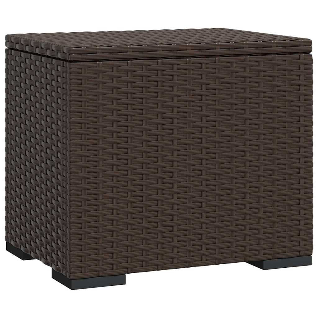 ottomaner med hynder 2 stk. 40x30x40 cm polyrattan brun