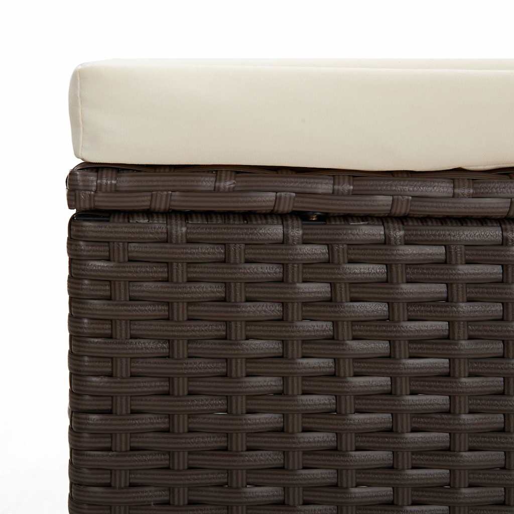 ottomaner med hynder 2 stk. 40x30x40 cm polyrattan brun
