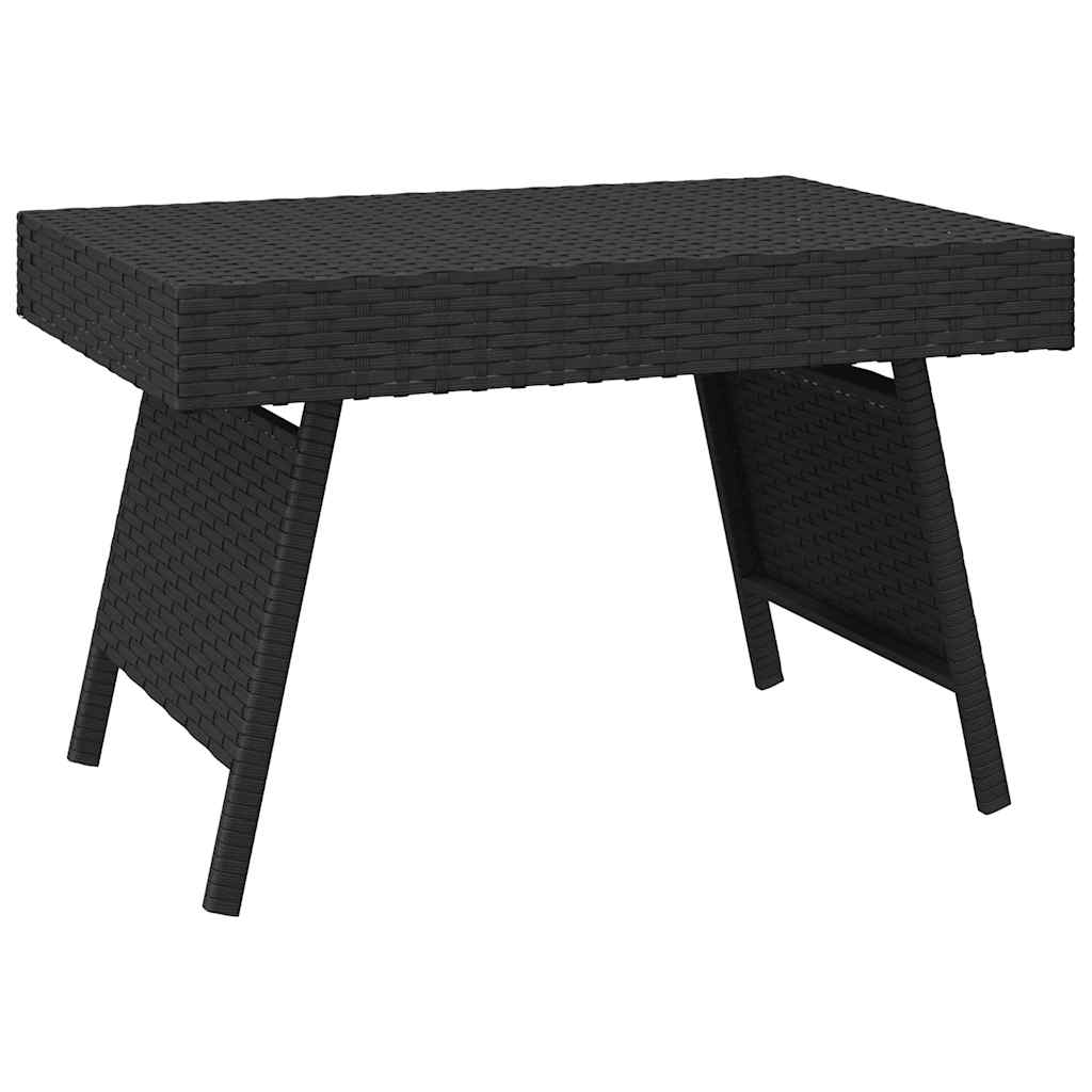 foldbart sidebord 60x40x38 cm polyrattan sort